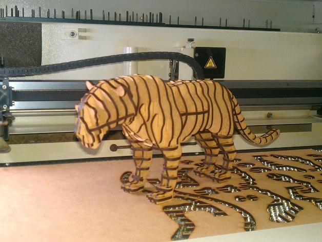 ▷ 3d tiger for laser cutting