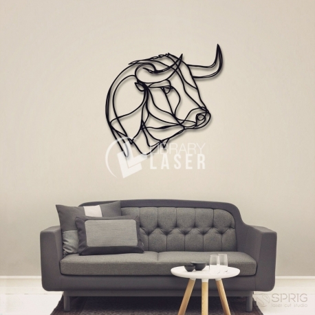 Bull painting for Laser Cutting